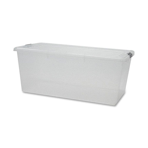 Iris storage box with lid, 91 quart, 17 3/4"x31 1/2"x13", clear