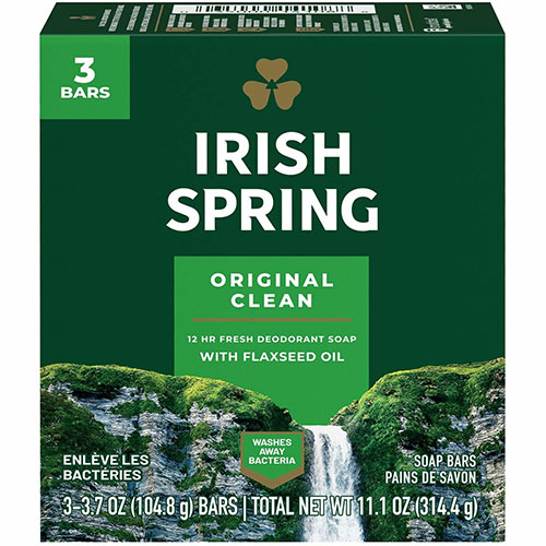 Irish Spring® Original Bar Soap, Fresh Clean Scent, 3.75 oz, 3 / Pack