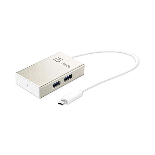 J5 Create USB-C 4-Port Hub, Silver