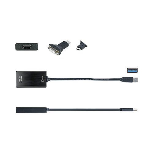 J5 Create USB to HDMI/DVI Adapter, 7.87", Black