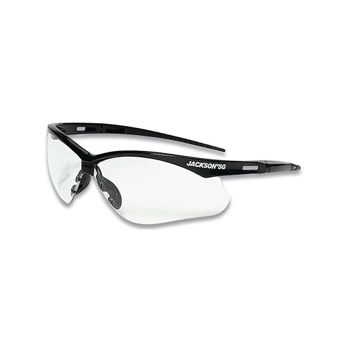 Jackson Safety® SG Series Safety Glasses, Clear, Polycarbonate, Anti-Fog Lense, Black