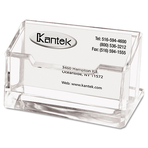 Kantek Acrylic Business Card Holder, Capacity 80 Cards, Clear