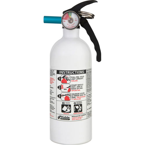 Kidde Safety FX511 Automobile Fire Extinguisher, 5 B:C, 100psi, 14.5h x 3.25 dia, 2lb