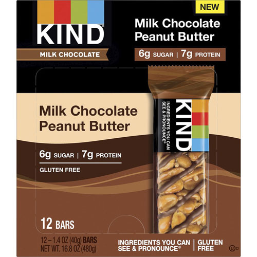 Kind Nut Bars, KIND, Peanut/Chocolate/Peanut Butter, 12/BX