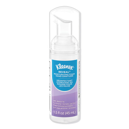 Kleenex Ultra Moisturizing Foam Hand Sanitizer, 1.5 oz, Clear, 24/Carton