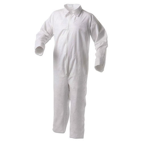 KleenGuard™ A35 Liquid and Particle Protection Coveralls, Zipper Front, 3X-Large, White, 25/Carton