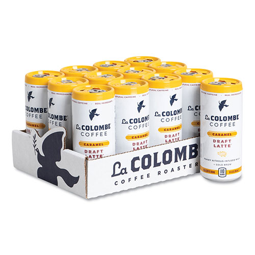 La Colombe® Cold Brew Draft Latte, Caramel, 9 oz Can, 12/Carton