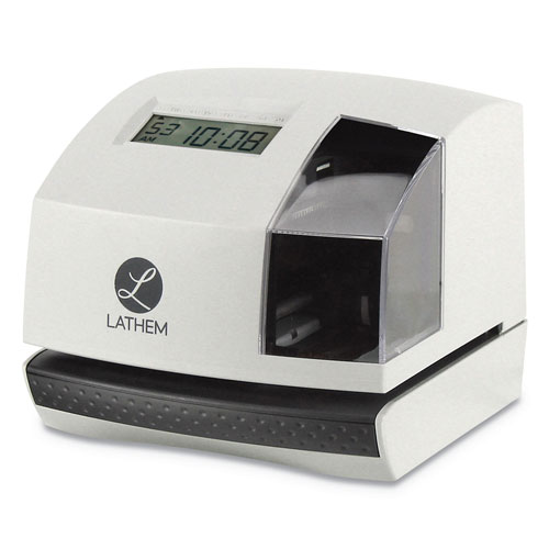 Lathem Time 100E Time Clock and Stamp, White