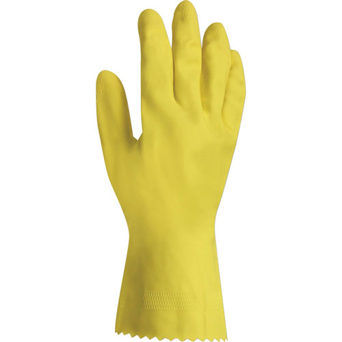 Layflat Gloves, Flock Lined, Medium, 1 Pair, Yellow