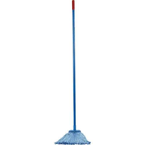 Layflat Mop Combo Kit with 2-16 oz Mopheads and 54" Screw Type Handle, Blue