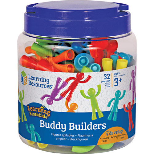 Learning Resources Buddy Builders, 3"H, 32EA/ST, Multi