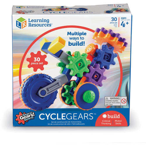 Learning Resources Building Set, Cycle Gears, 9-1/10"Wx8-9/10"Lx2-4/5"H