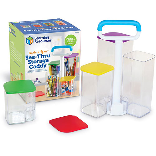 Learning Resources Create-a-Space SeeThru Storage Caddy - Lid - Multicolor