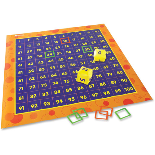 Learning Resources Hip Hoppin Hundreds Mat, 4'x4', Multi