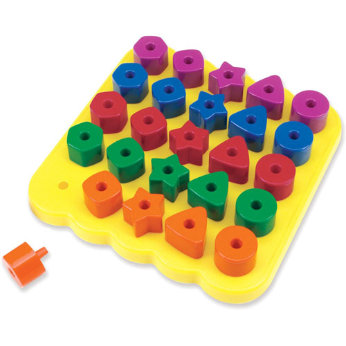 Learning Resources Stacking Shapes Peg Board, 25 Pieces, Multi