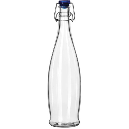 Libbey Glass Water Bottle with Wire Bail Lid, 33 OZ