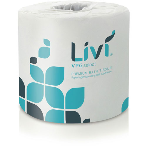 Livi VPG Select Bath Tissue, 2 Ply, 3.75" x 4.06", 500 Sheets/Roll, White, 80/Case