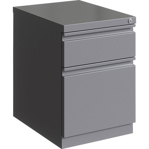 Lorell 20" 2-drawer Box/File Steel Mobile Pedestal, 15" x 19.9" x 23.8", Silver