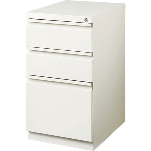 Lorell 3-drawer Box/Box/File Mobile Pedestal File, 15" x 19.9" x 27.8", White