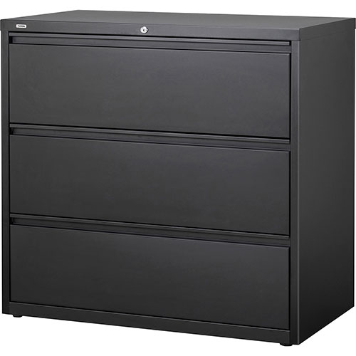 Lorell 3-Drawer Lateral File, Black