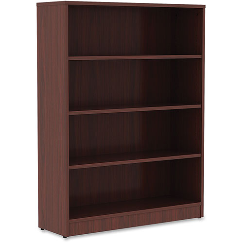 Lorell 4-Shelf Bookcase, 36" x 12" x 48", Mahogany