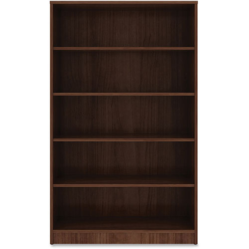 Lorell 5-Shelf Bookcase, 36" x 12' x 60', Walnut