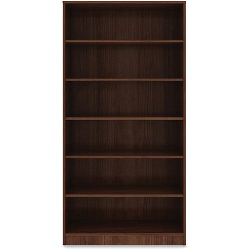 Lorell 6-Shelf Bookcase, 36" x 12" x 72", Walnut