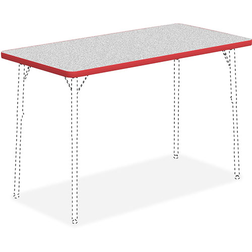 Lorell Activity Tabletop, 24" x 48", Gray/Red