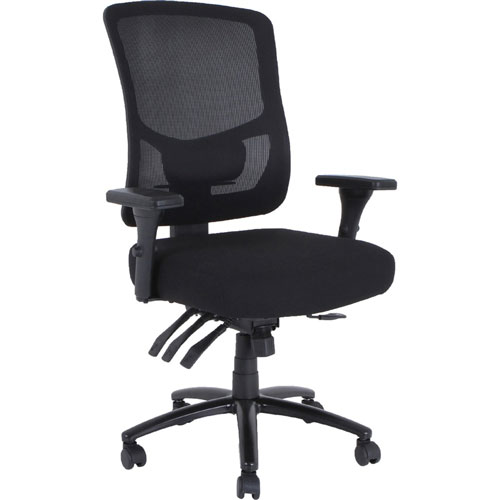 Lorell Big & Tall Mesh Back Chair, Fabric Seat, Black, 29.5" x 27.5" Depth x 44.6" Height, 1 Each