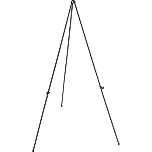 Lorell Black Folding Easel with Adjustable Display Holder, 31"x31"x63"H
