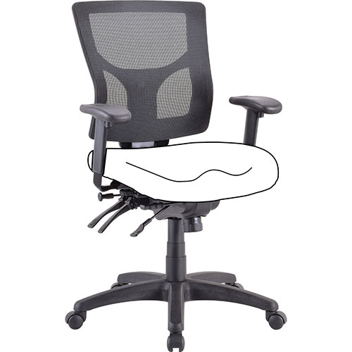 Lorell Chair Frame, Mid-Back, 26-3/4"x26"x35-7/8"-39-3/8", Black