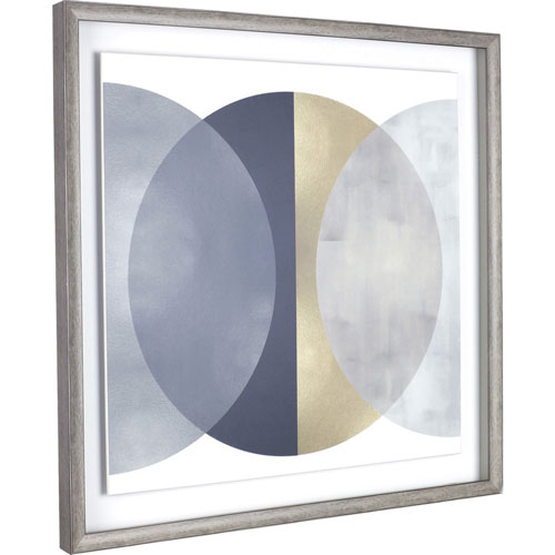 Lorell Circle Design Framed Abstract Art, 29.25" x 29.25" Frame Size, 1 Each, Gray, Yellow