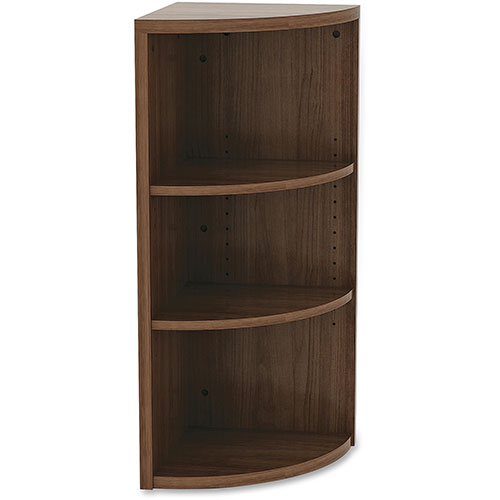 Lorell Corner Bookcase, 14-3/4" x 36", Walnut