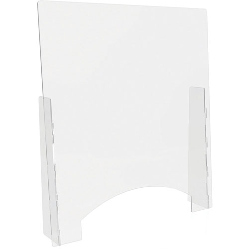 Lorell Countertop Barrier, 31.8" x 6" Depth x 36" Height, 1 Each, Clear, Acrylic