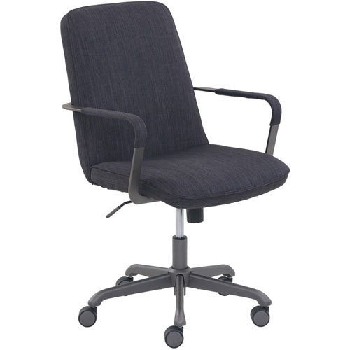 Lorell Dark Gray Multipurpose Chair, Dark Gray Fabric Seat, Dark Gray Fabric Back, 5-star Base, 21" Seat Width x 18" Seat Depth, 25.8" x 28" Depth x 41" Height, 1 Each
