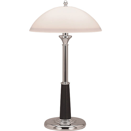 Lorell Desk Lamp, Glass Shade, 10-Watt CFL, 7-3/4"Wx7-3/4"Lx24"H, Chrome