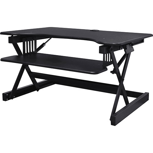 Lorell Desk Riser, Sit-Stand, 40 lb. capacity, 34-1/2" x 27" x 9", Black