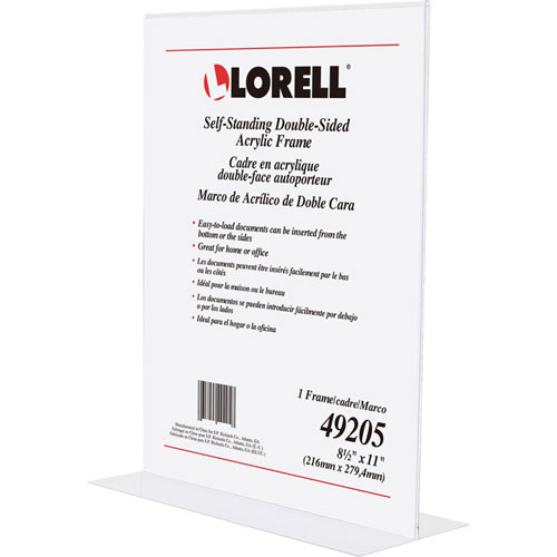 Lorell Double Sided Frame, Acrylic, 8.5" x 11", Clear