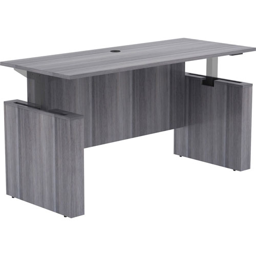 Lorell Essentials 72" Sit-to-Stand Desk Shell, 0.1" Top, 1" Edge, 72" x 29" x 49", Material: Polyvinyl Chloride (PVC) Edge, Finish: Laminate Top, Weathered Charcoal