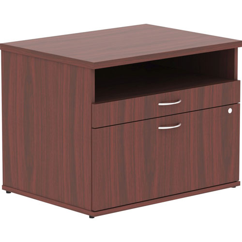 Lorell File Cabinet Credenza, Open Shelf, 29-1/2" x 22" x 23-1/8", Mahogany