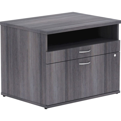 Lorell File Cabinet Credenza, Open Shelf, 29-1/2" x 22" x 23-1/8", Charcoal