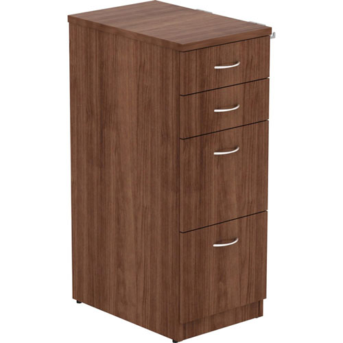 Lorell File Cabinet, 4 Drawers, 15-1/2"x23-5/8"x40-3/8", Walnut