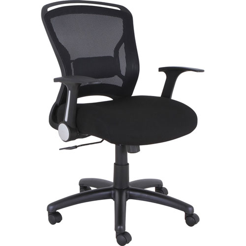 Lorell Flipper Arm Midback Chair, 27-3/4" x 28" x 39-5/8", BK