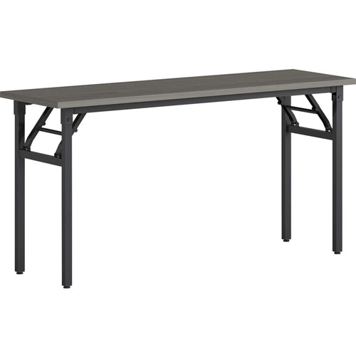 Lorell Folding Training Table, Melamine Top, 60"x 18" Table Top Depth x 1" Table Top Thickness, 30" Height, Assembly Required, Gray