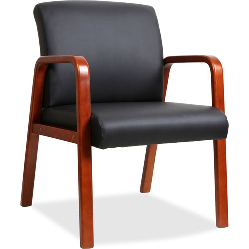 Lorell Guest Chair, 24" x 25-5/8" x 33-1/4", Wood, Black/Cherry