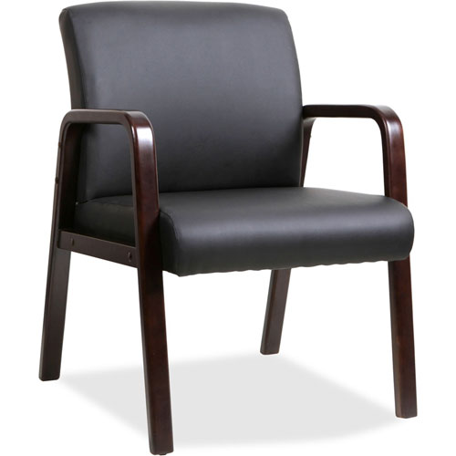 Lorell Guest Chair, 24" x 25-5/8" x 33-1/4", Wood, Black/Espresso