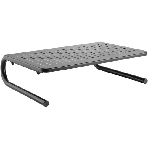 Lorell Height-Adjustable Steel Desktop Stand - 20 lb Load Capacity - 5.5", x 9.3" x 14.5" Depth - Desktop - Steel - Black