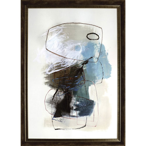 Lorell In The Middle Framed Abstract Art, 27.50" x 39.50" Frame Size, 1 Each, Aqua
