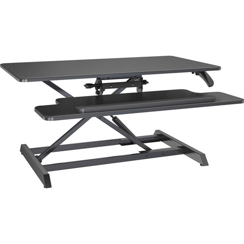Lorell Large Monitor Desk Riser, 37.40 lb Load Capacity, 19.6", x 35.4" x 19.3", Black