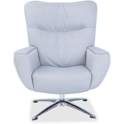 Lorell Lounge Chair, 360-degree Swivel, 35-1/2" x 34" x 38", Gray